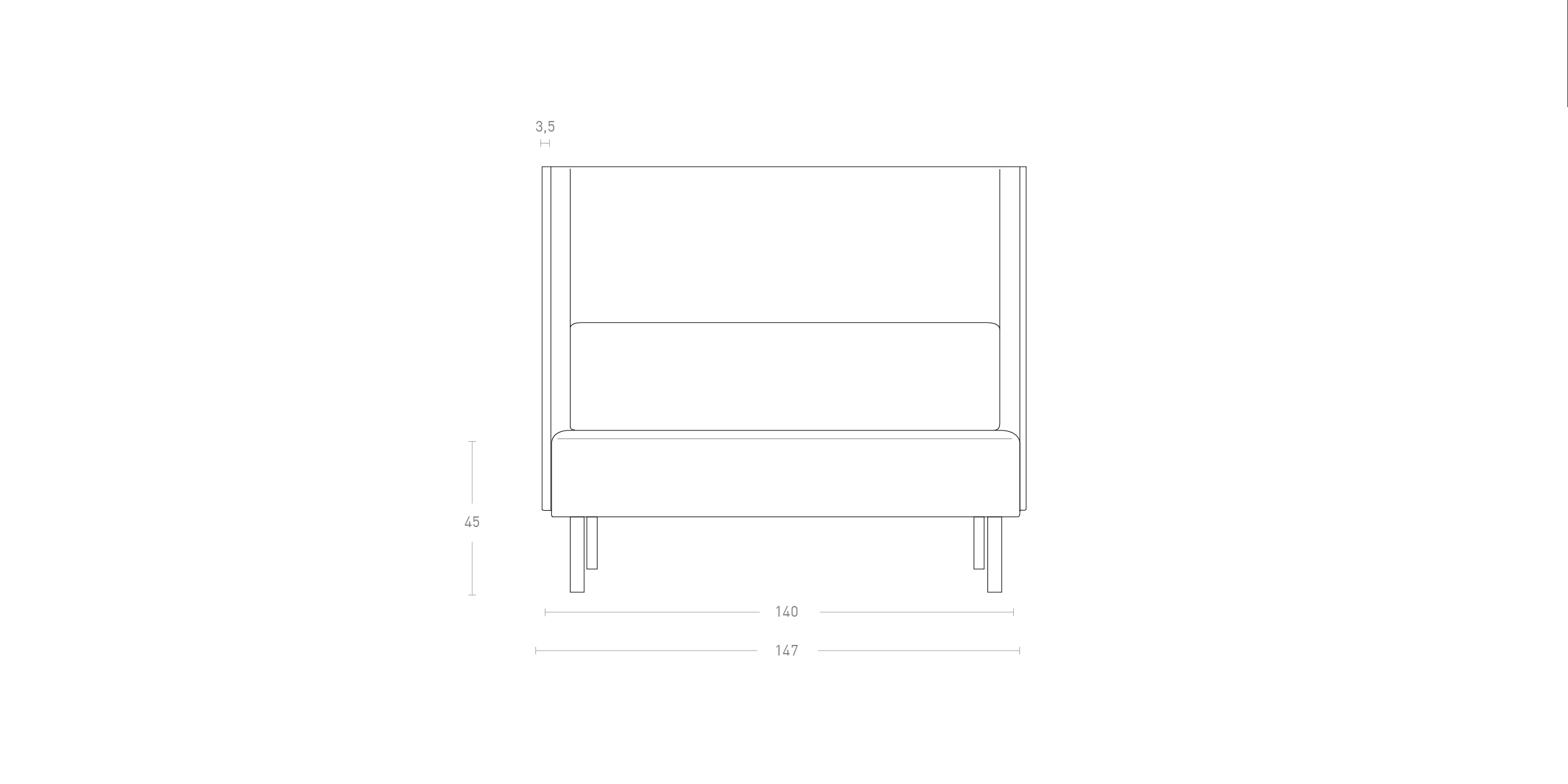 SOFA FIX COM CARENAGEM - 3 LUGARES