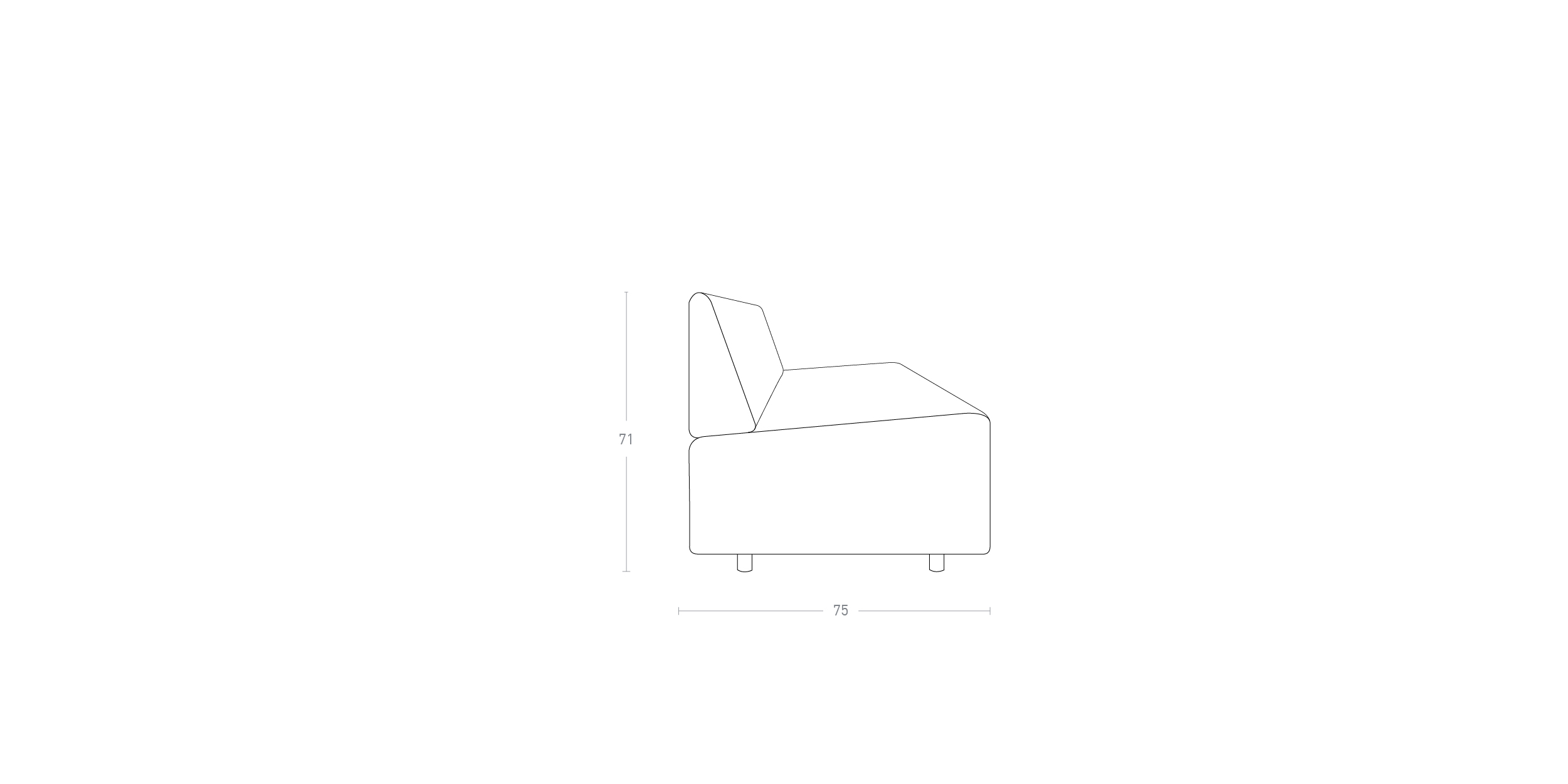 SOFA FIX SEM CARENAGEM - 3 LUGARES