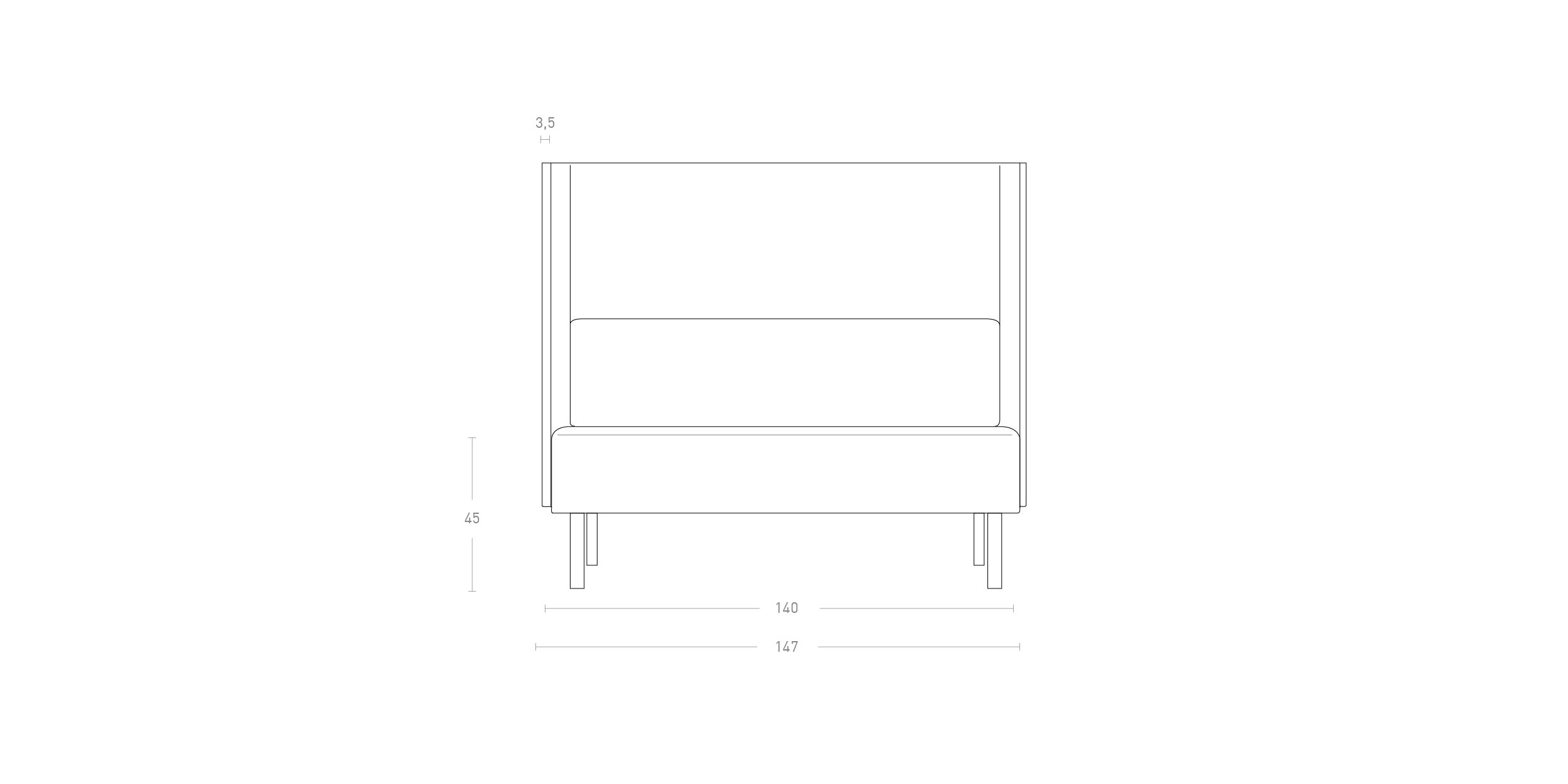 SOFA FIX LIGHT COM CARENAGEM - 2 LUGARES