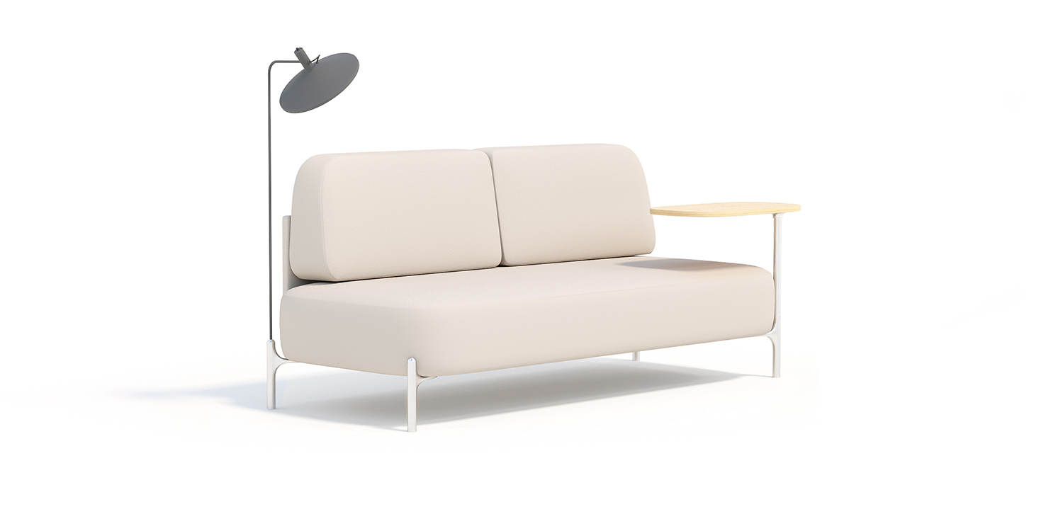 SOFA CAMA NICE COM 1 MESA E 1 LUMINARIA
