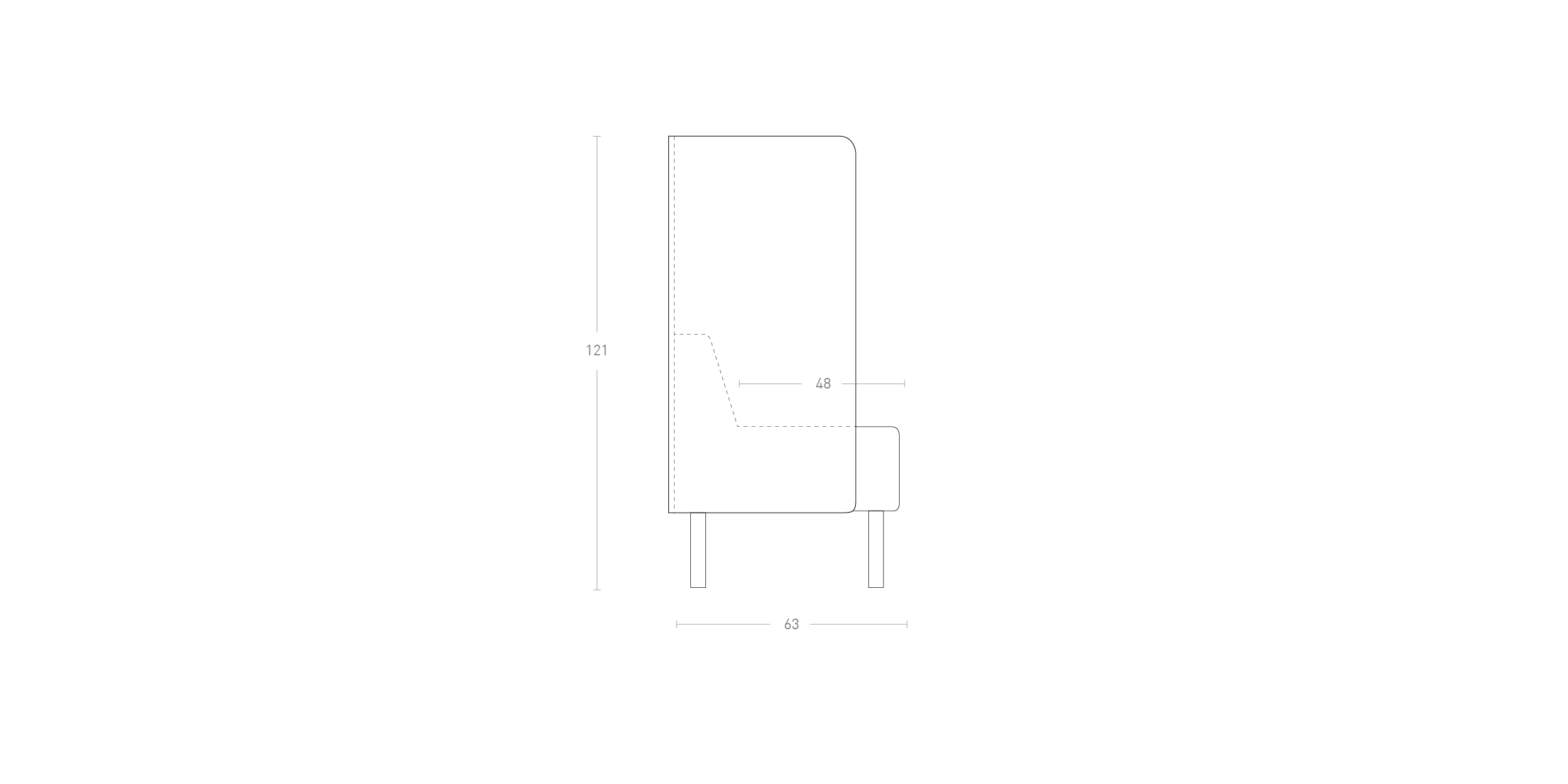 SOFA FIX LIGHT COM CARENAGEM - 3 LUGARES