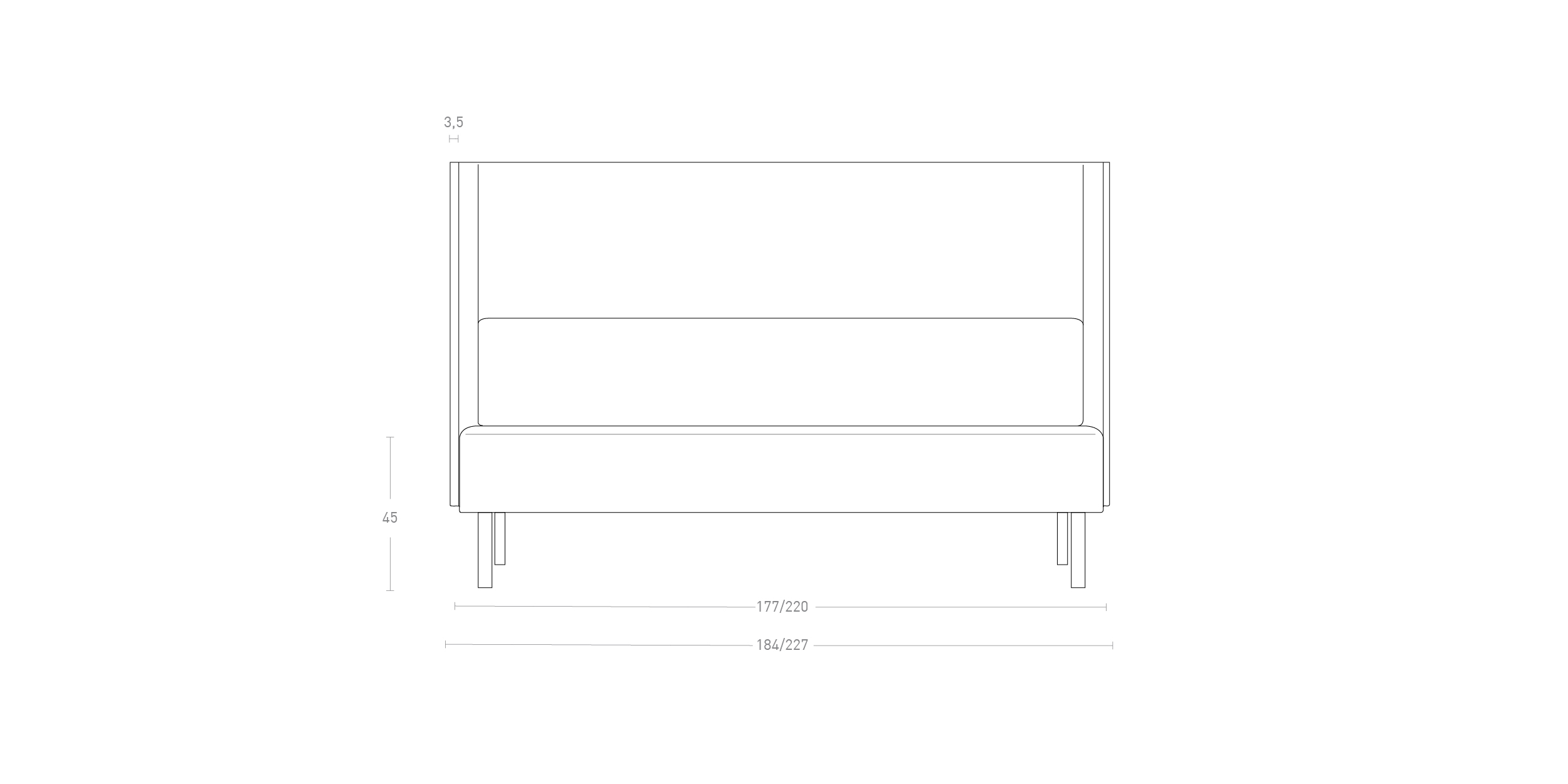 SOFA FIX LIGHT COM CARENAGEM - 3 LUGARES